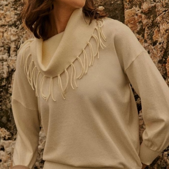 Fringed Cowl Neck Sweater - Picture 1 of 1